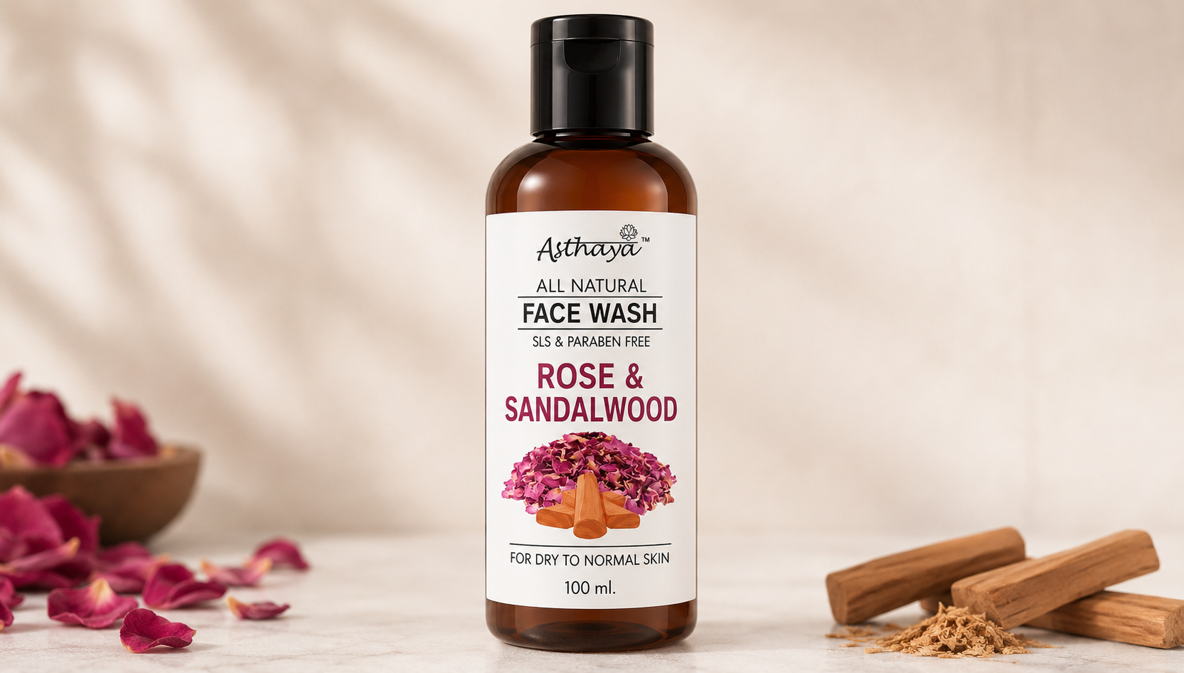 Rose and sandalwood face wash (100ml)